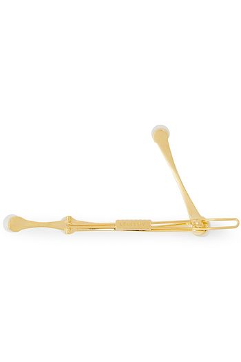 LELET NY Libra 14-karat gold-plated faux pearl hair clip