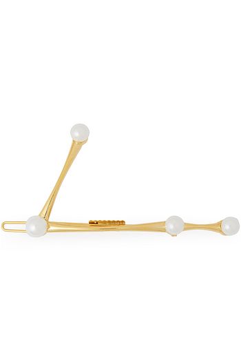 LELET NY Libra 14-karat gold-plated faux pearl hair clip