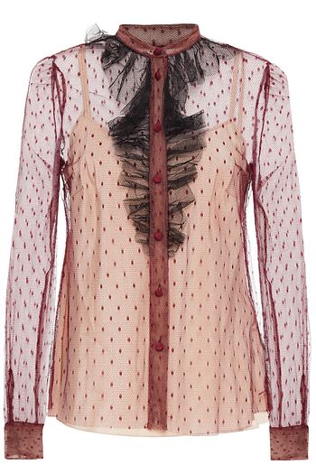 REDVALENTINO Ruffle-trimmed point d'esprit shirt