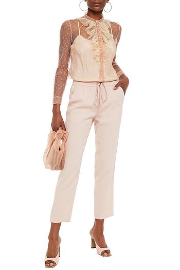 REDVALENTINO Ruffle-trimmed point d'esprit shirt