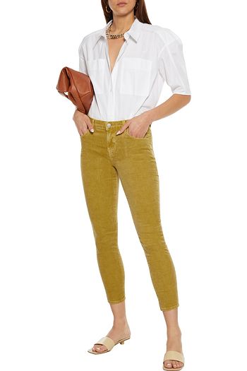 J BRAND 835 cropped cotton-blend corduroy skinny pants