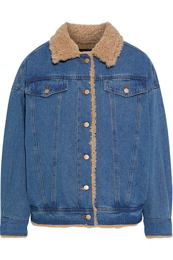 J BRAND Drew oversized faux shearling-lined denim jacket