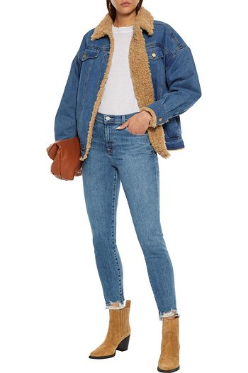 J BRAND Drew oversized faux shearling-lined denim jacket