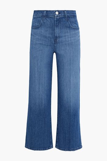 J BRAND Joan cropped faded high-rise straight-leg jeans