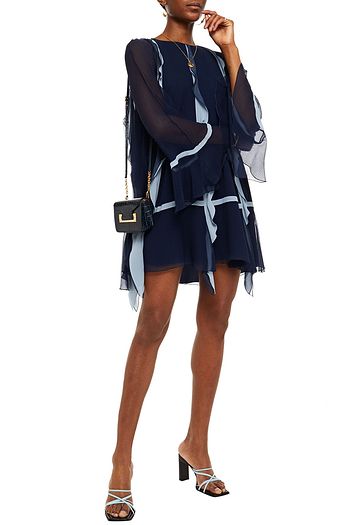 CHLOÉ Ruffled silk-georgette mini dress