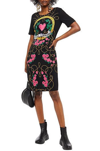 BOUTIQUE MOSCHINO Printed stretch-crepe dress