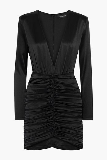 RETROFÊTE Brea ruched silk-blend satin mini dress