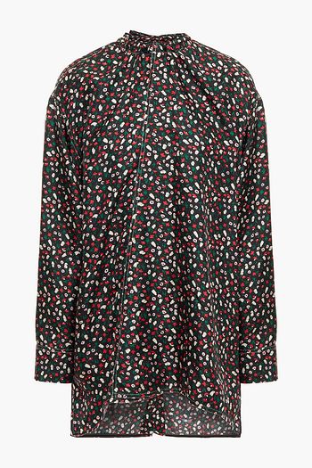MARNI Tunika aus Seiden-Twill mit floralem Print