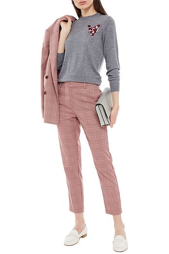 MARKUS LUPFER Mia Lip sequin-embellished mƩlange merino wool sweater