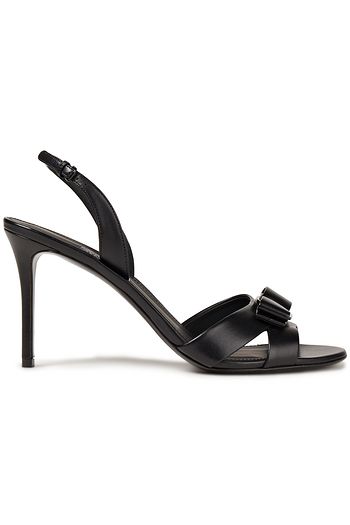 SALVATORE FERRAGAMO Lida bow-embellished leather slingback sandals