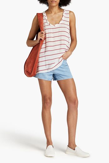 AMERICAN VINTAGE Pomegrande striped crepe de chine tank
