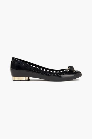 SALVATORE FERRAGAMO Jelly bow-embellished rubber ballet flats