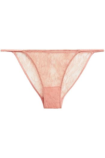 CARINE GILSON Satin-trimmed silk-lace low-rise briefs