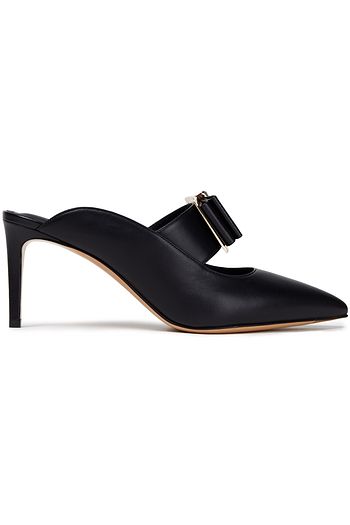 SALVATORE FERRAGAMO Zelda bow-embellished leather mules