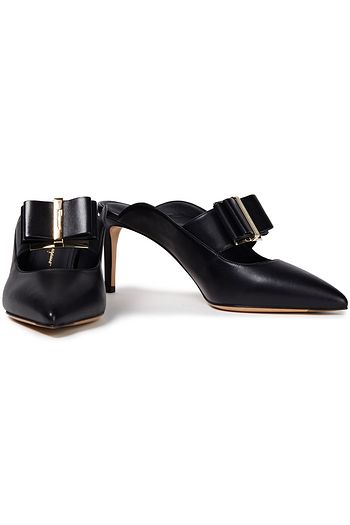 SALVATORE FERRAGAMO Zelda bow-embellished leather mules