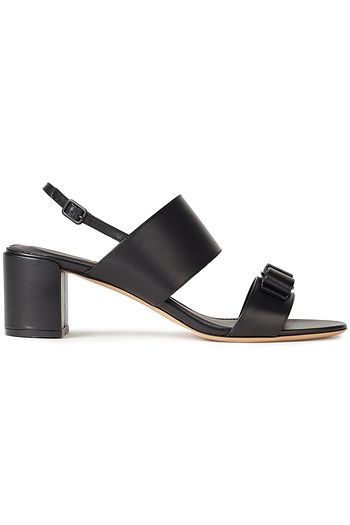 SALVATORE FERRAGAMO Giulia 55 bow-embellished leather slingback sandals