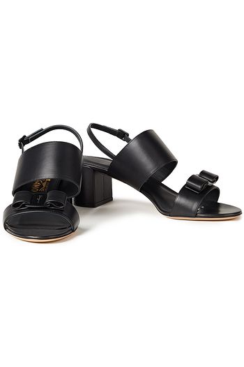 SALVATORE FERRAGAMO Giulia 55 bow-embellished leather slingback sandals