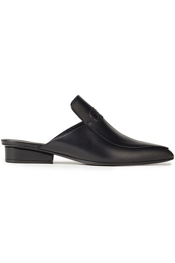 SALVATORE FERRAGAMO Gancini embossed leather slippers