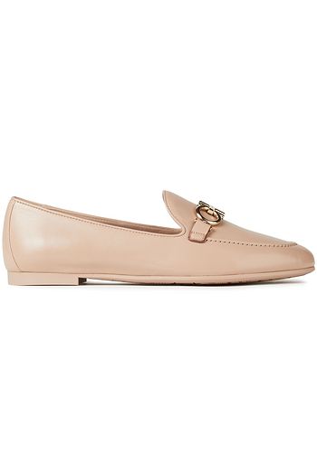 SALVATORE FERRAGAMO Trifoglio embellished leather loafers