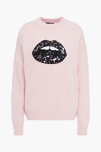 MARKUS LUPFER Ellie Lip embellished merino wool sweater