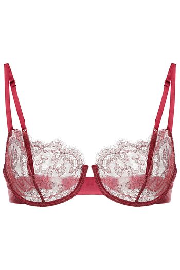 CARINE GILSON Paneled lace and stretch-silk satin underwired balconette bra