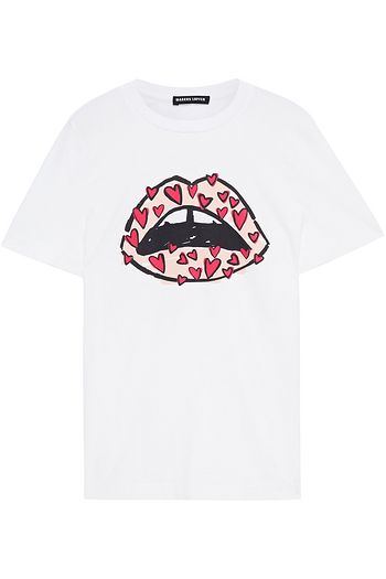 MARKUS LUPFER Kate flocked printed cotton-jersey T-shirt