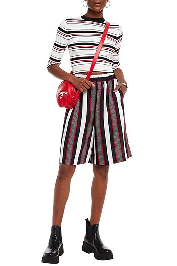 MSGM Printed satin-twill shorts