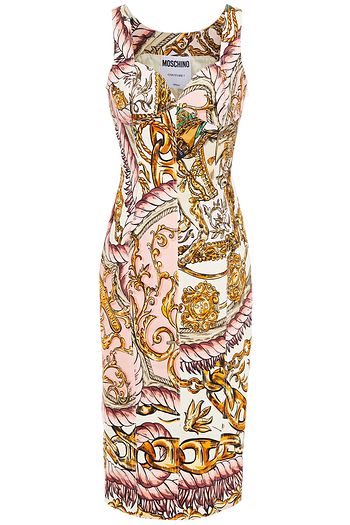 MOSCHINO Printed stretch-cotton twill dress