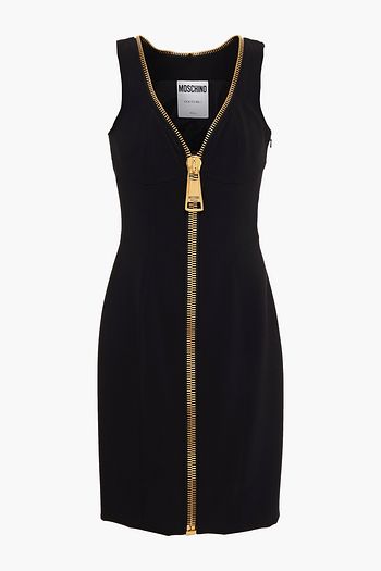 MOSCHINO Zip-detailed stretch-crepe mini dress