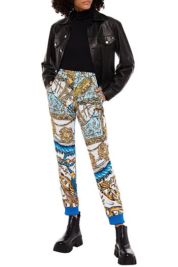MOSCHINO Printed jersey tapered pants