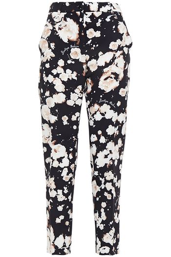 BOUTIQUE MOSCHINO Floral-print stretch-crepe tapered pants