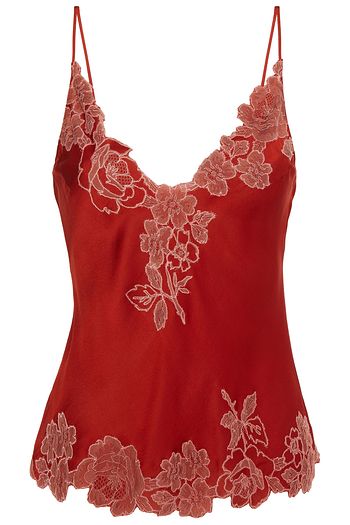 CARINE GILSON Lace-trimmed silk camisole