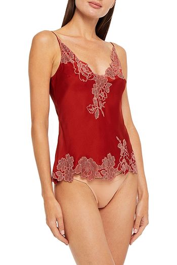 CARINE GILSON Lace-trimmed silk camisole
