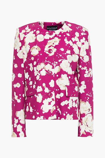 BOUTIQUE MOSCHINO Floral-print stretch-crepe jacket