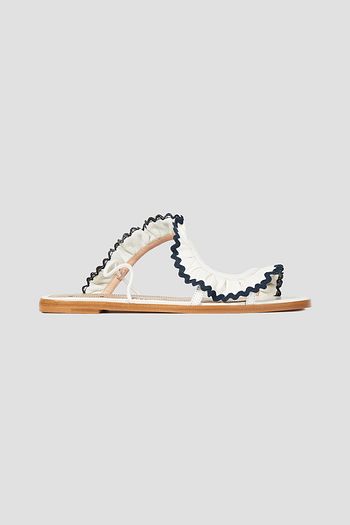 RED(V) Ruffled leather sandals