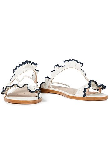 RED(V) Ruffled leather sandals