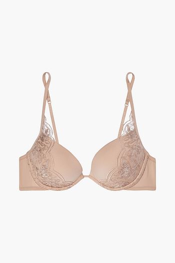 LA PERLA Stretch-jersey and embroidered tulle underwired push-up bra