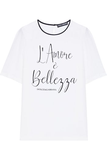 DOLCE & GABBANA Flocked silk crepe de chine top