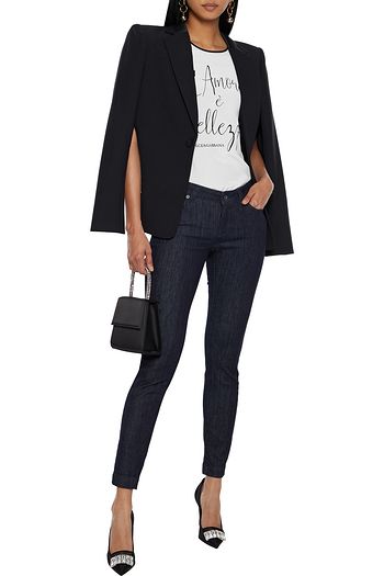 DOLCE & GABBANA Flocked silk crepe de chine top