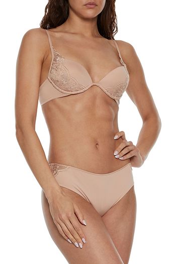 LA PERLA Stretch-jersey and embroidered tulle low-rise briefs
