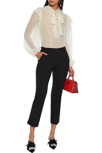 DOLCE & GABBANA Cropped wool-blend slim-leg pants