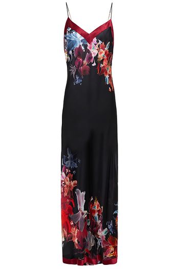 CARINE GILSON Paneled floral-print silk-satin and chiffon nightdress
