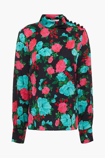 ERDEM Florinn floral-print satin top