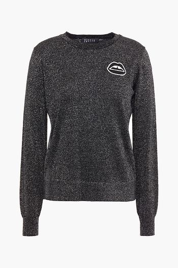 MARKUS LUPFER Tracy sequin-embellished metallic cotton-blend sweater