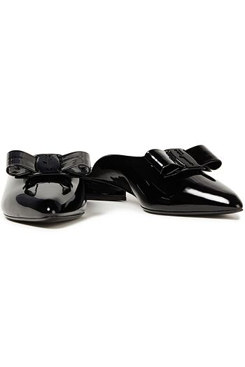 SALVATORE FERRAGAMO Viva bow-embellished patent-leather mules