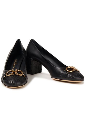 SALVATORE FERRAGAMO Garda 70 logo-appliquéd quilted leather pumps
