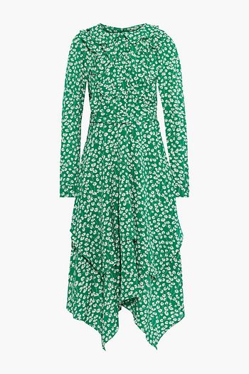 MIKAEL AGHAL Layered ruffled floral-print crepe midi dress