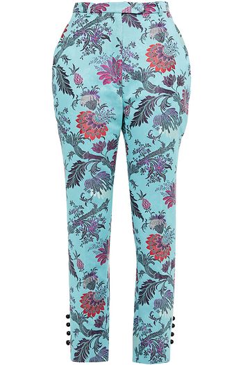 ERDEM Bernardina cotton-blend jacquard slim-leg pants