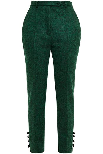ERDEM Bernardina button-embellished felt slim-leg pants
