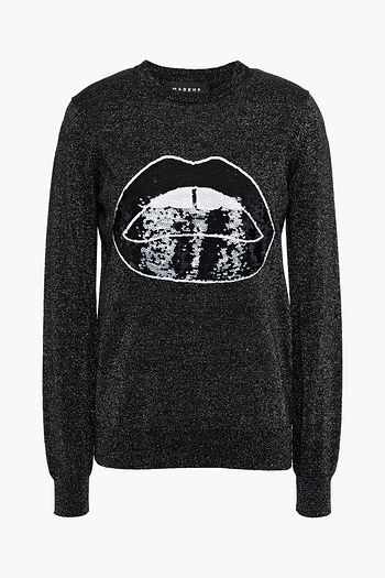 MARKUS LUPFER Mia sequin-embellished metallic cotton-blend sweater